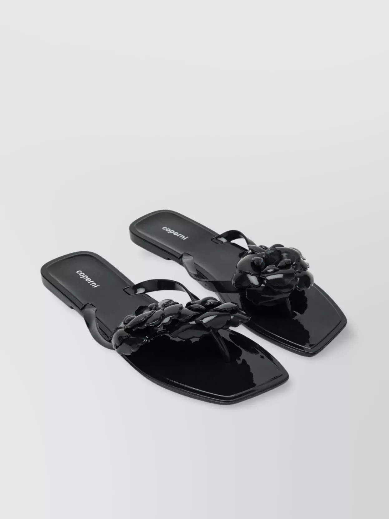 Coperni Flower Appliqué Flat Sole Flip Flops