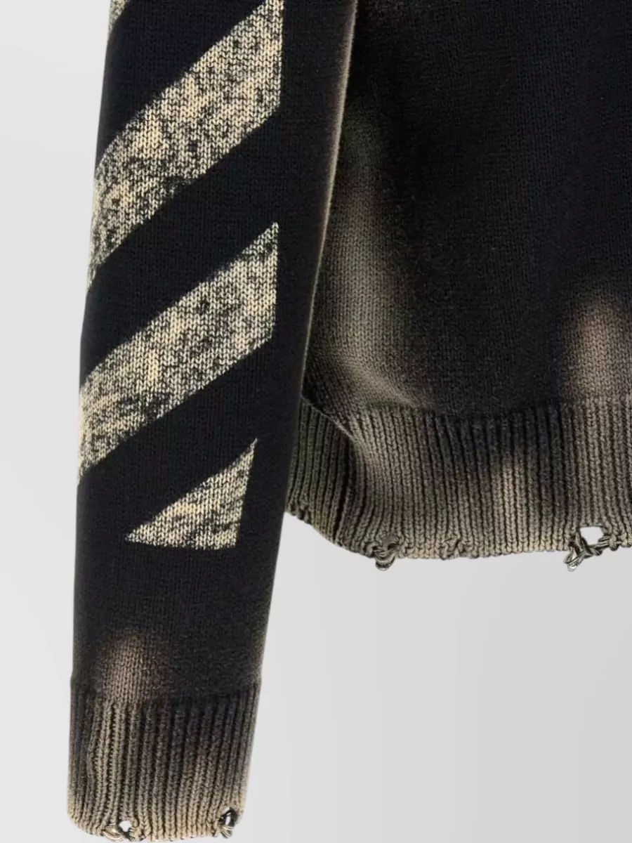 Off-White Corrosion Knit Crewneck Diagonal Stripe