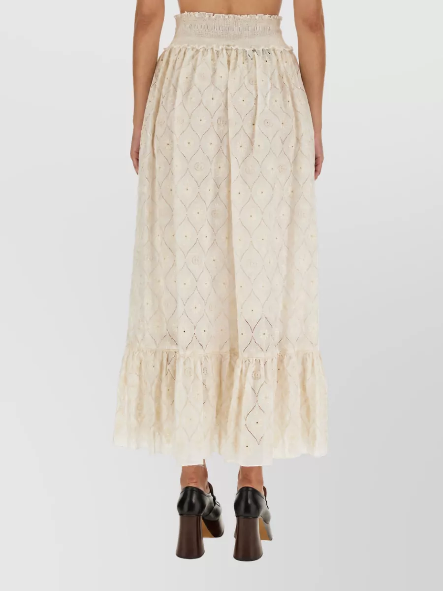 Gucci Floral Broderie Anglaise Full Skirt