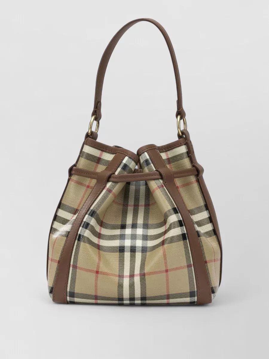 Burberry Check Small Canvas Bucket Bag