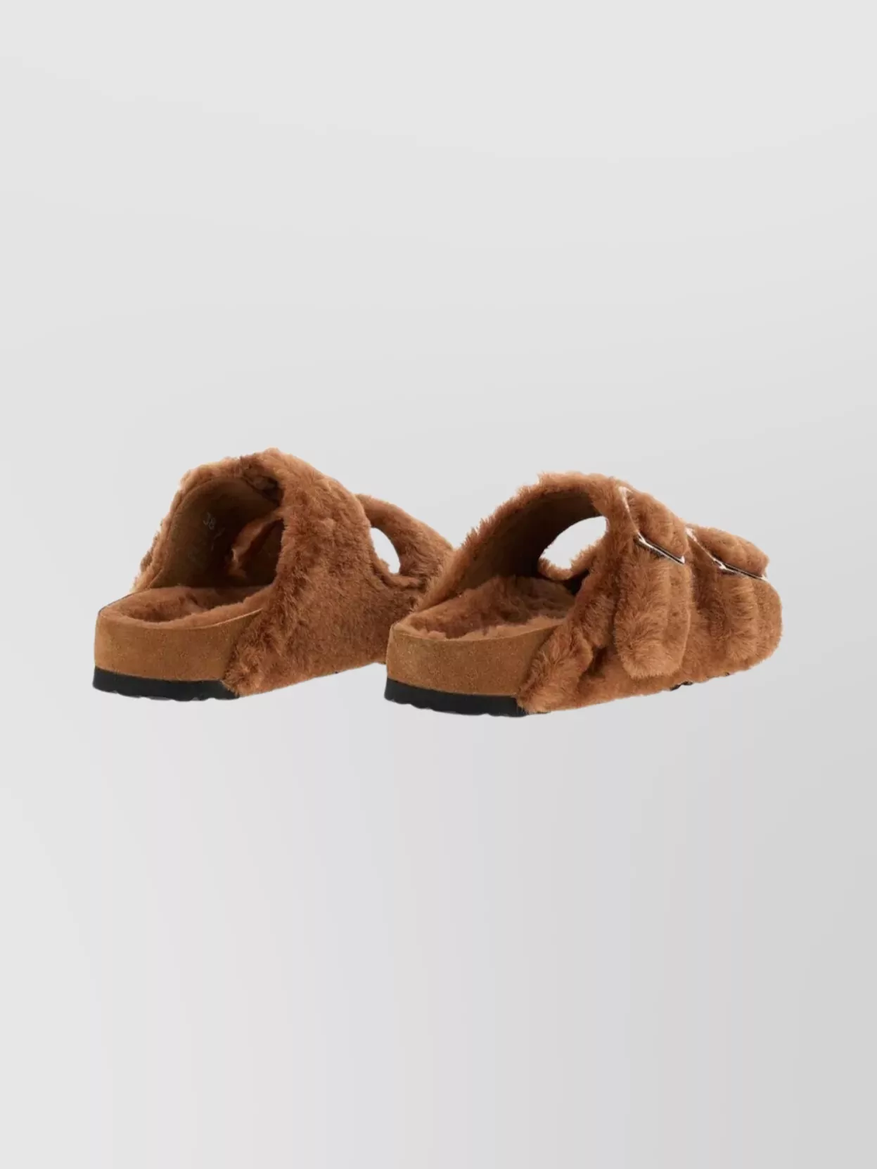 Birkenstock 1774 Soft Faux Fur Flat Sandals In Brown