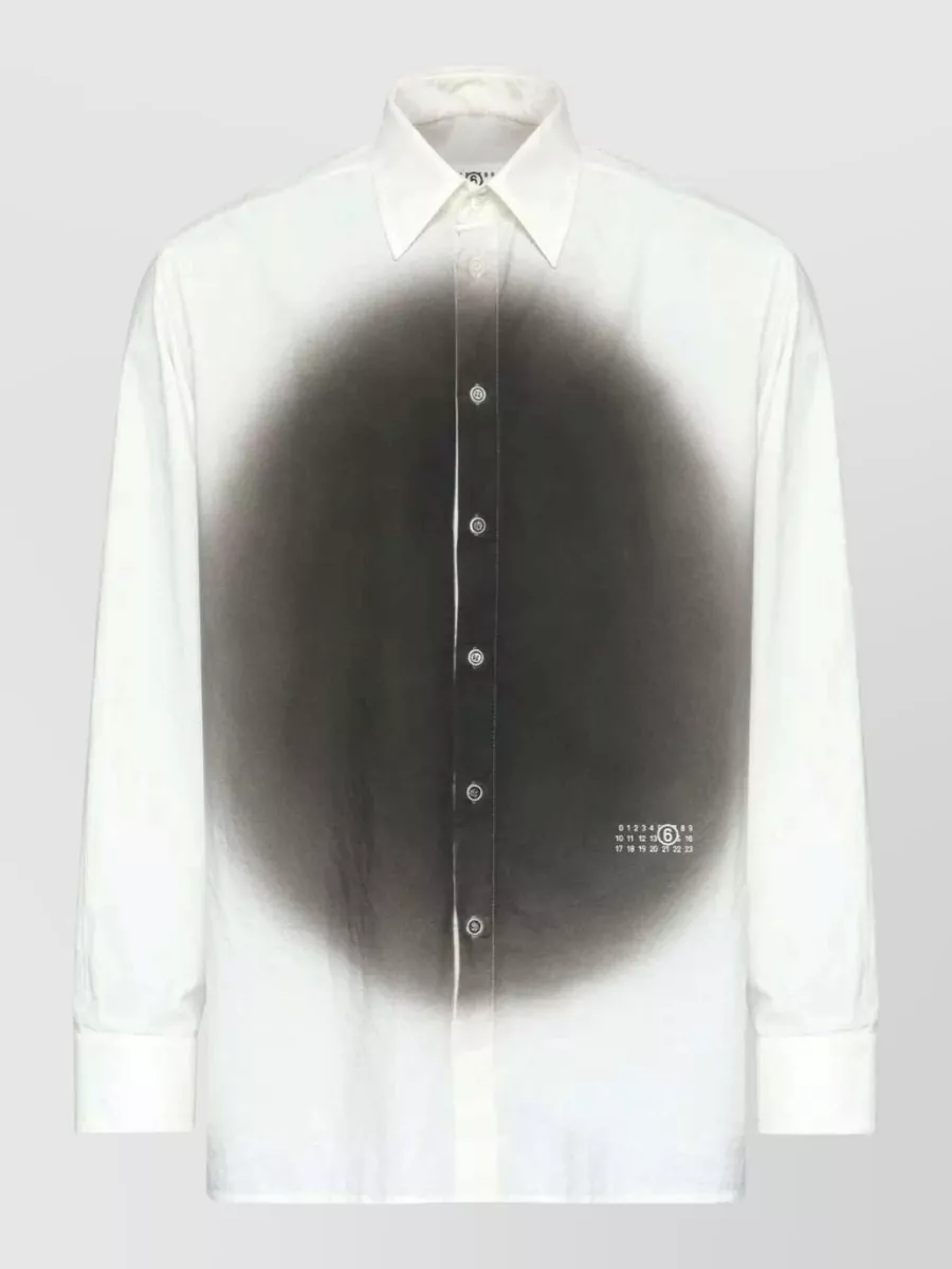 Mm6 Maison Margiela graphic print long-sleeve cotton shirt