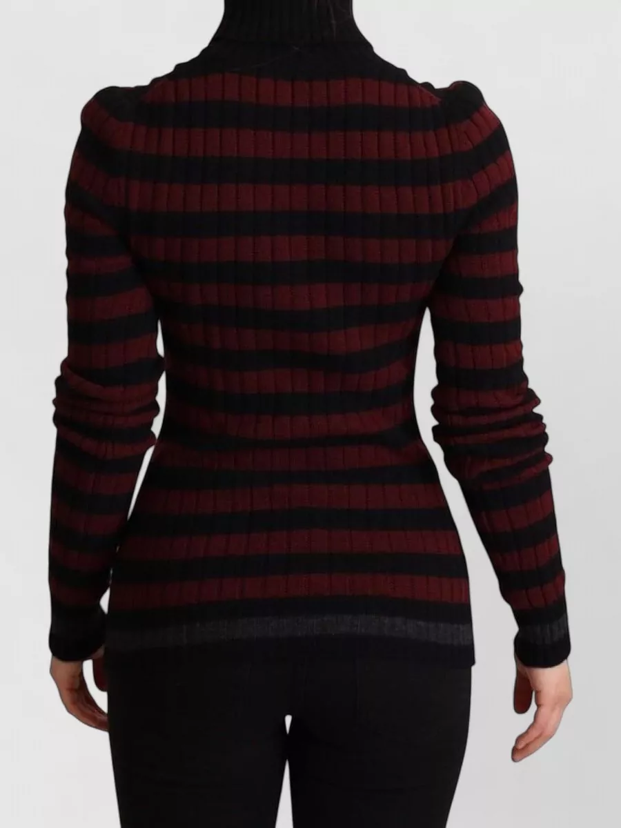 Dolce&Gabbana Cashmere Ribbed Striped Turtleneck Sweater