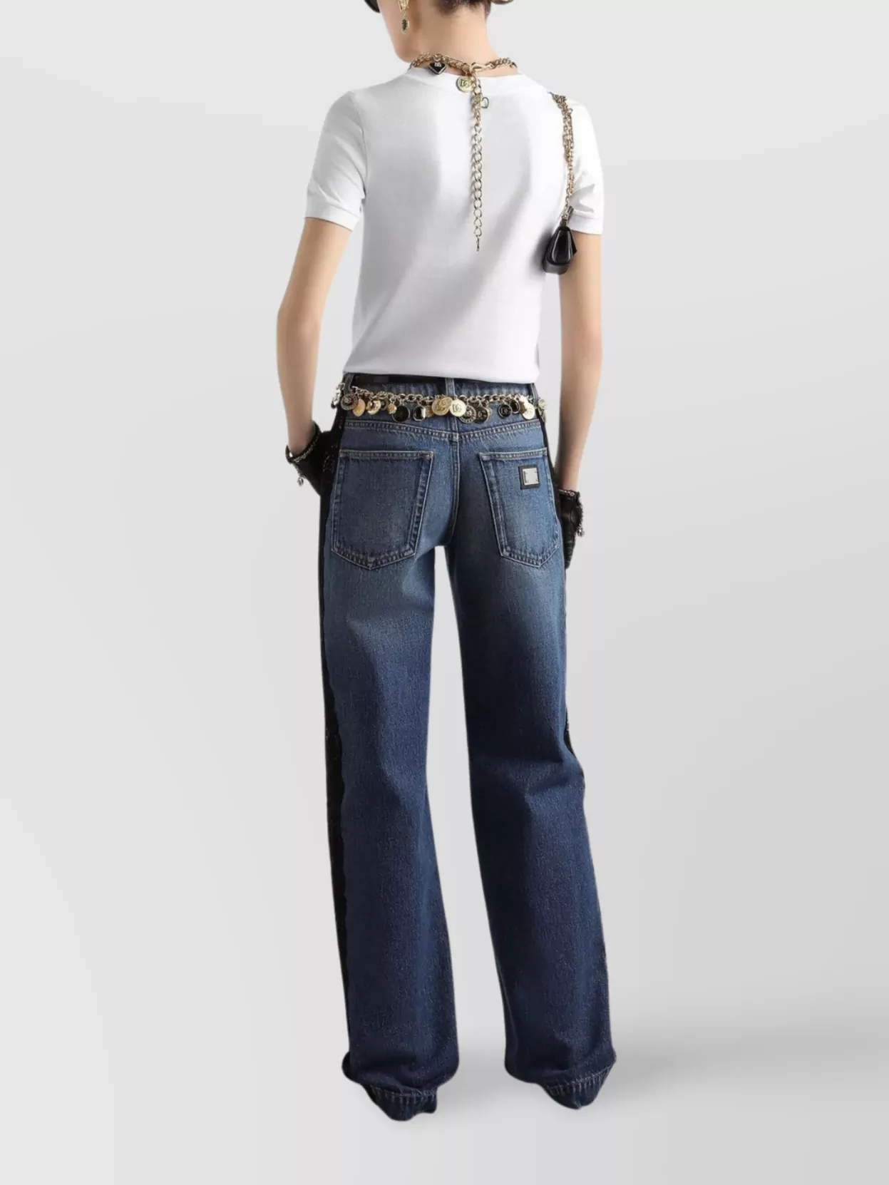 Dolce&Gabbana Wide Leg Lace Detail Trousers