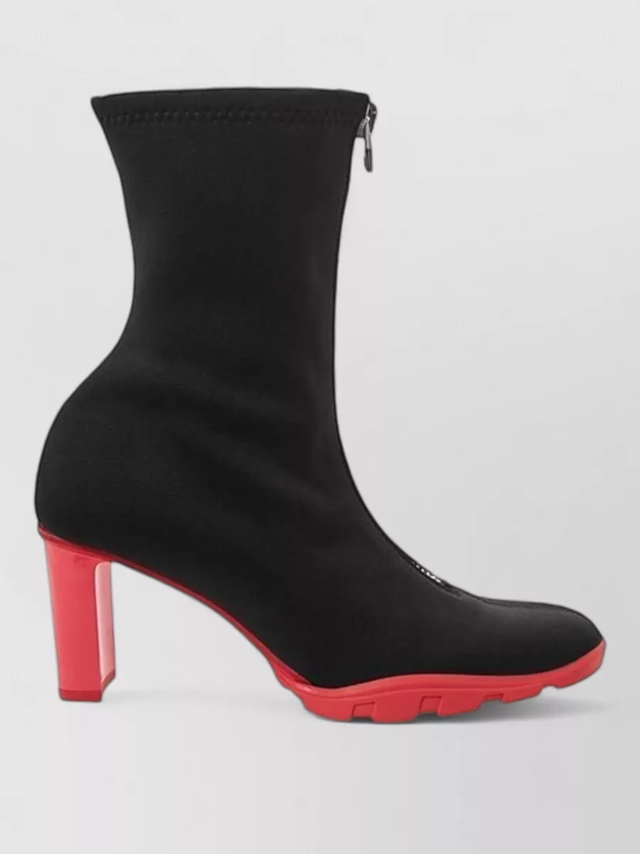 Alexander Mcqueen Leather Neoprene Ankle Boots