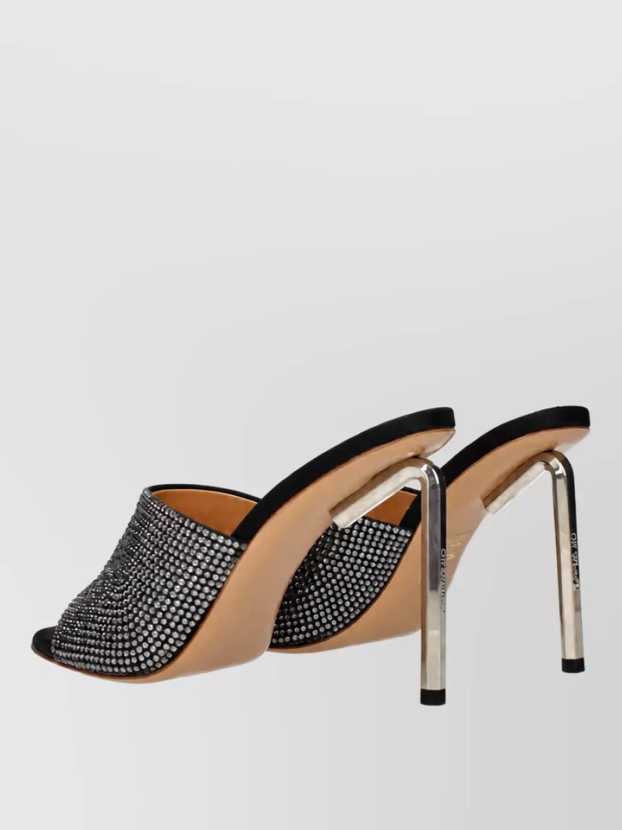 Off-White Satin Stiletto Mules