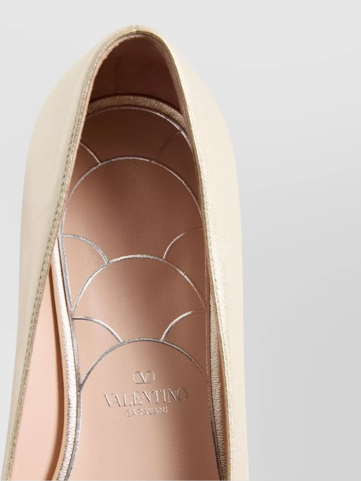 Valentino Mary Jane Metallic Leather Ballet Flats