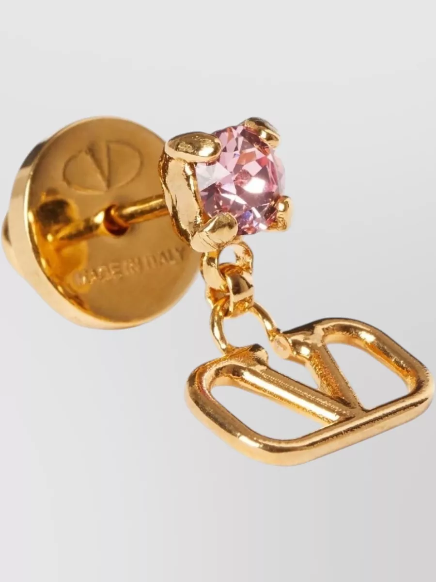 Valentino Garavani Vlogo Stud Earrings Featuring Crystal Detail