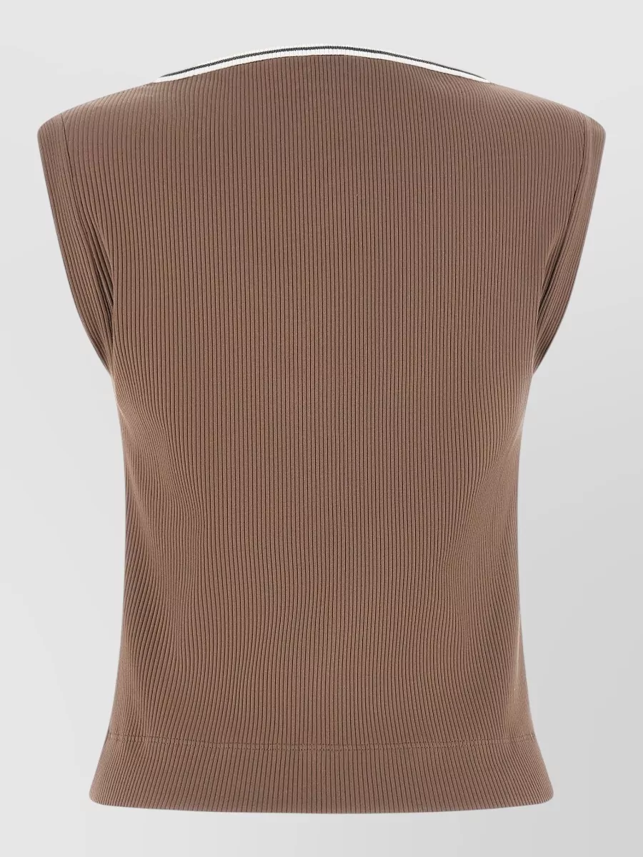 Brunello Cucinelli Ribbed V-Neck Tank Top