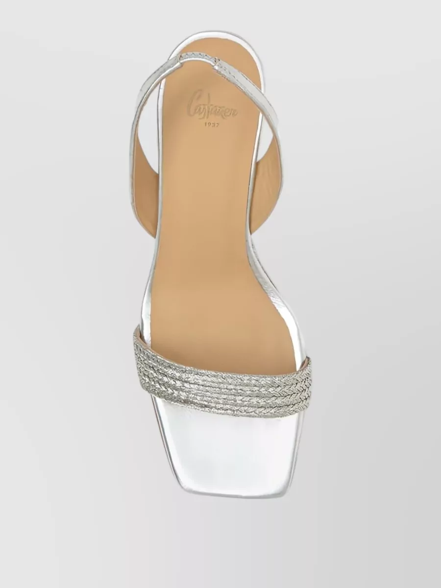 Castaner Sandals Textured Wedge Open Toe Metallic Finish