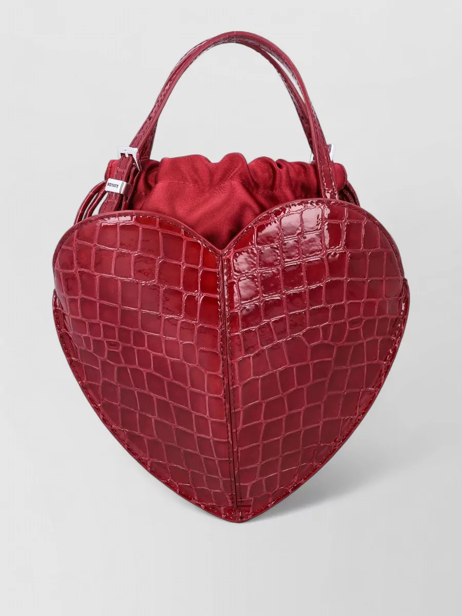 Rotate patent croco heart bag