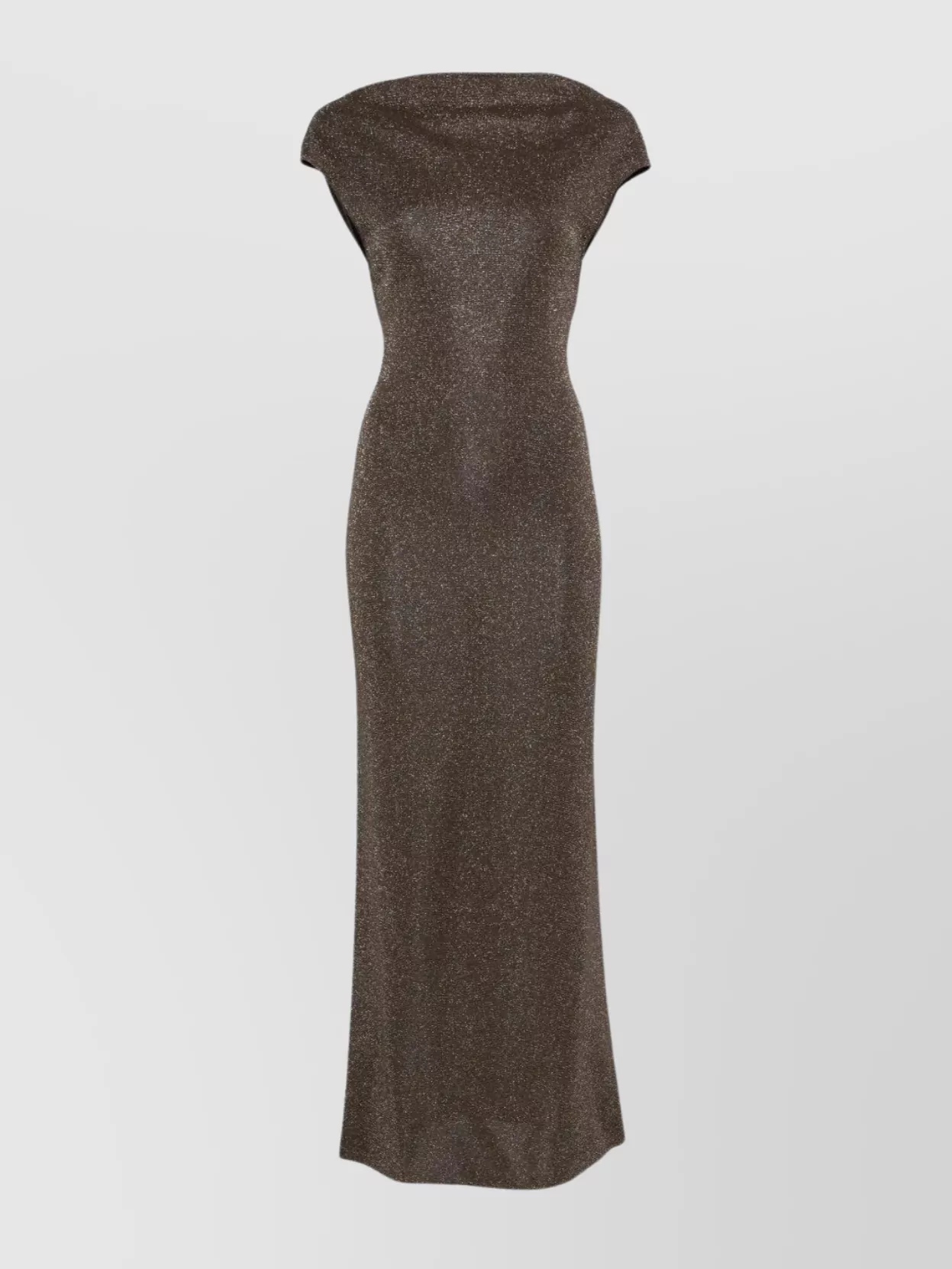 Max Mara Open Back Maxi Dress With Knot Detail In Brown