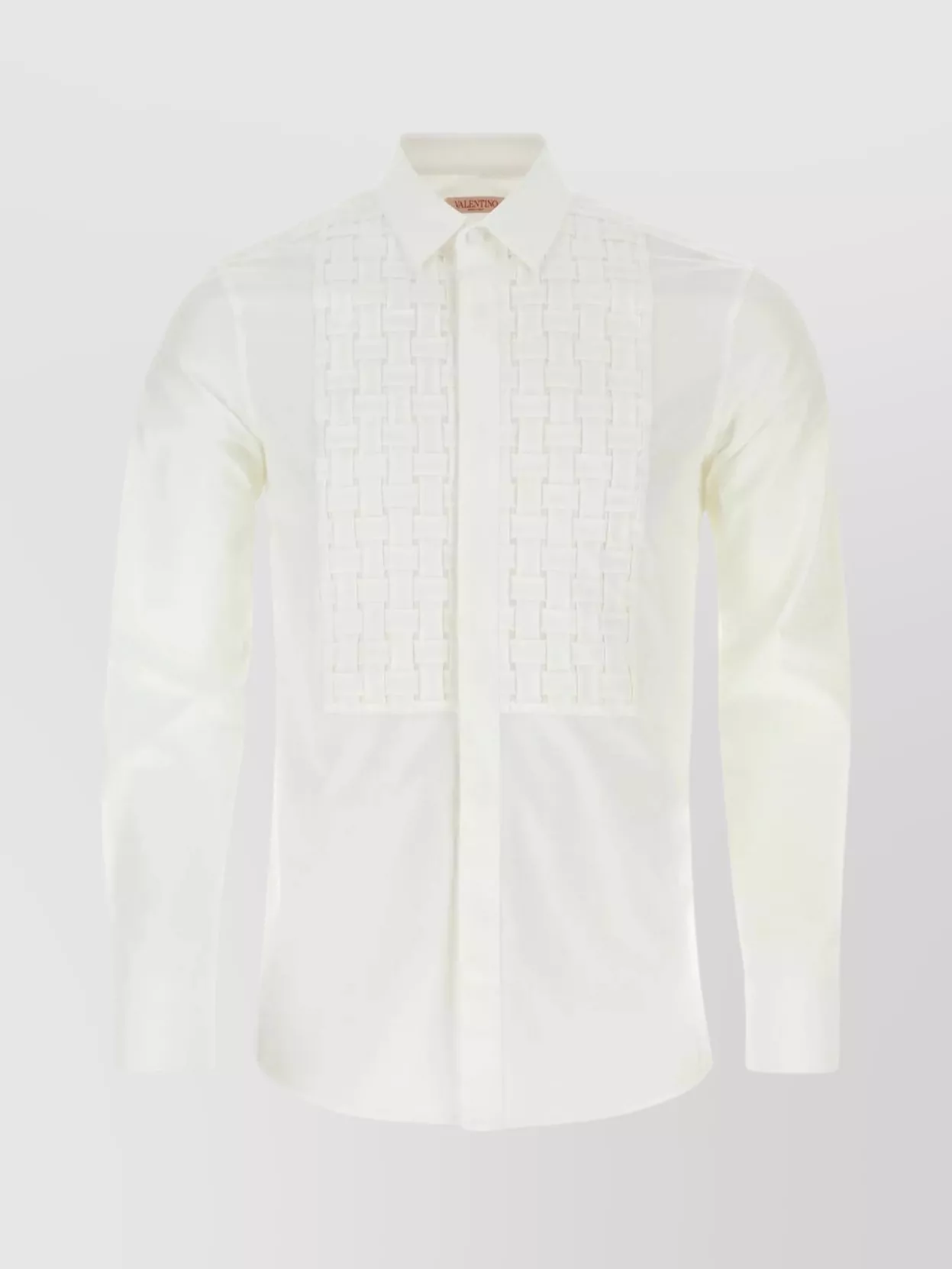 Shop Valentino Textured Cotton Poplin Shirt