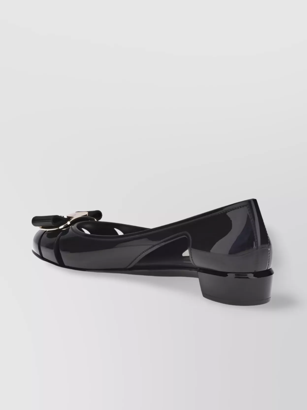 Ferragamo Rubber Ballerina Metallic Accent