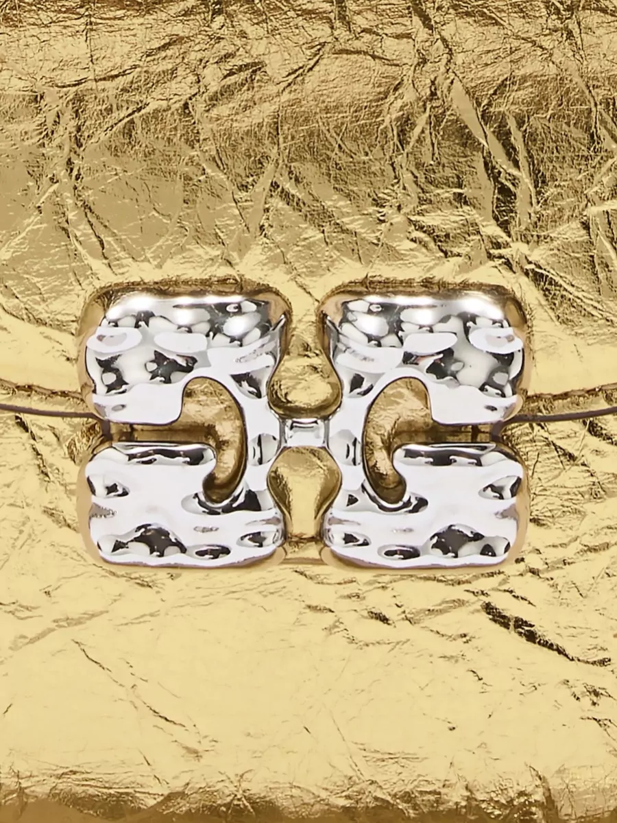 Ganni Na Na Crushed Metallic Cross-Body Bag