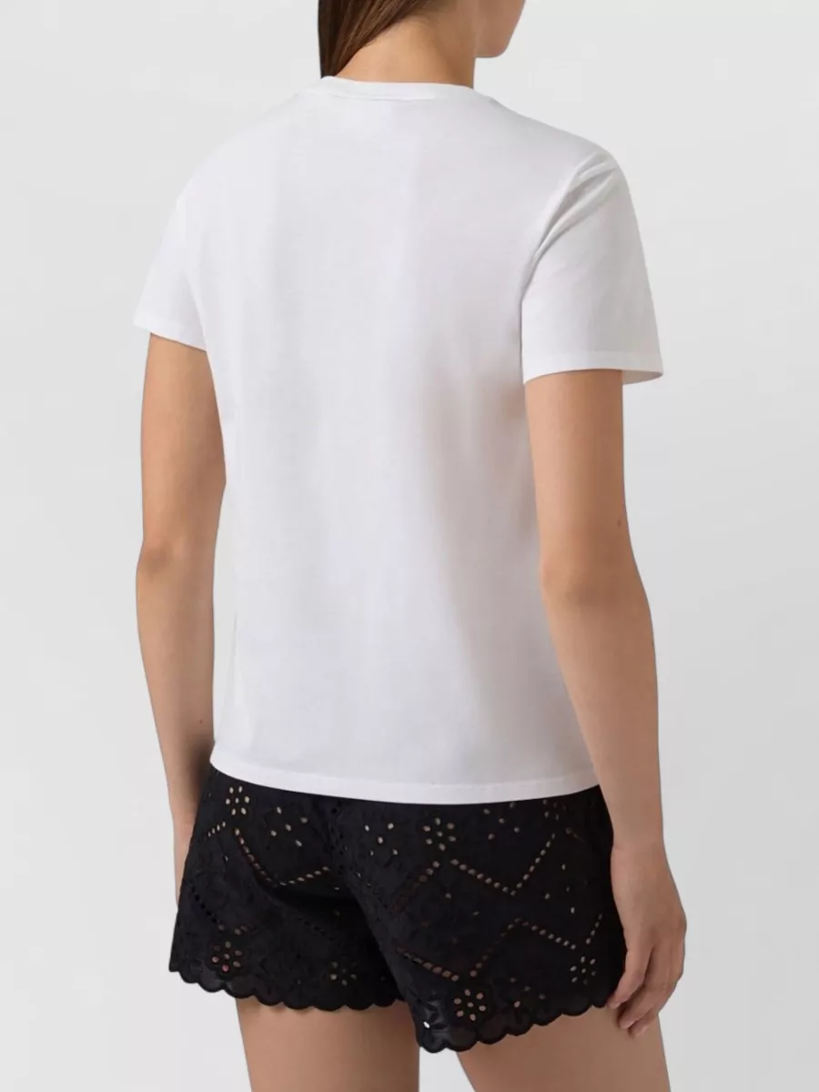 Mc2 Saint Barth Embroidered Rhinestone T-Shirt