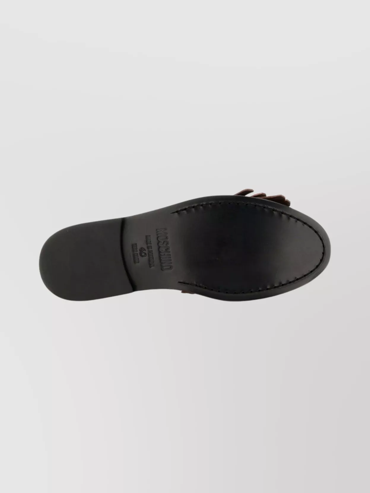Moschino Textured Round Toe Loafers Fringe