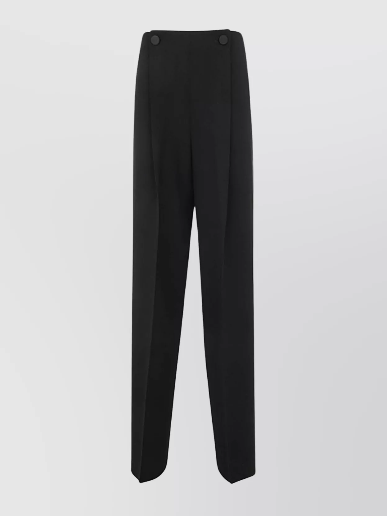 Max Mara High Waist Wide Leg Trousers With Buttons In Black