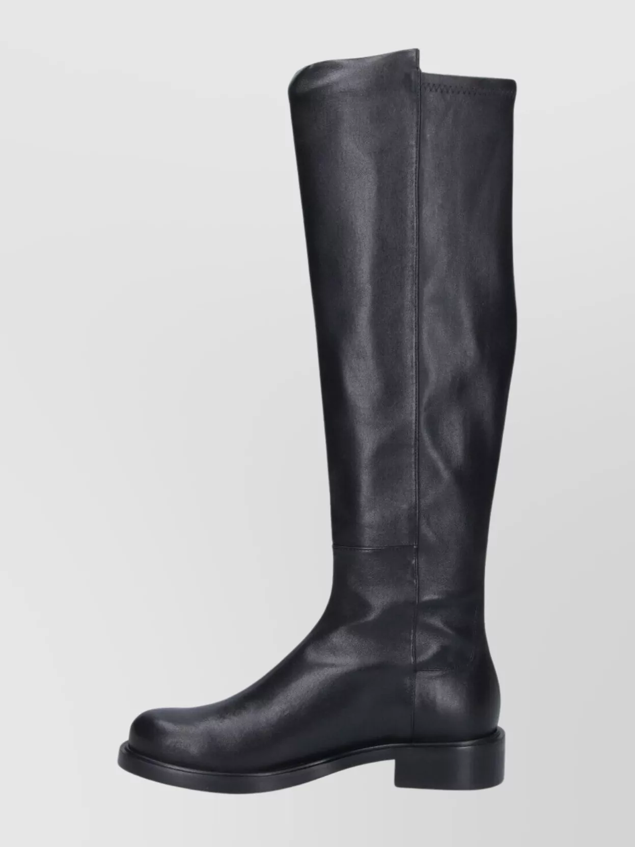 Stuart Weitzman Knee-High Round Toe Block Heel Boots
