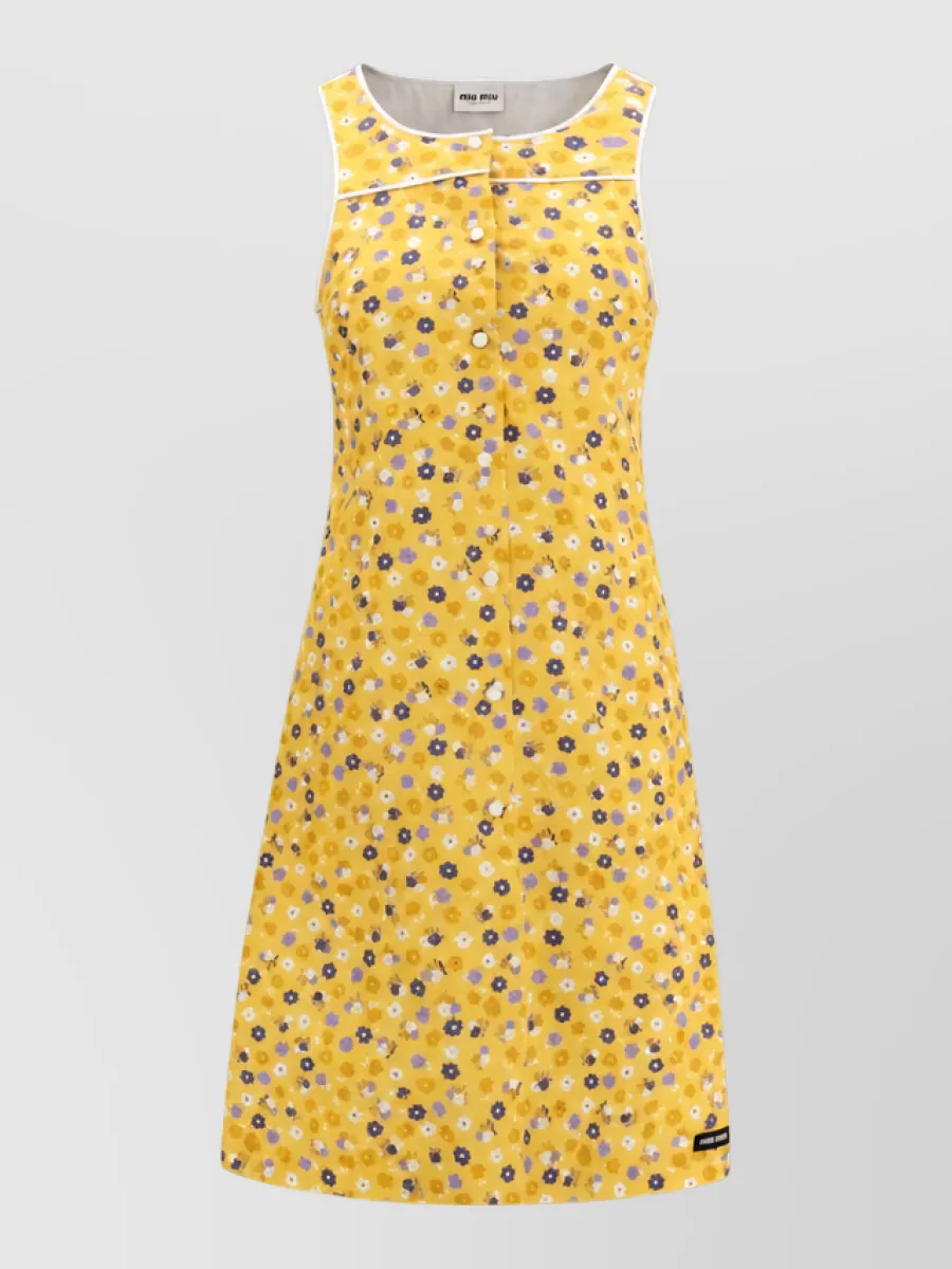 Miu Miu Cotton floral-print sleeveless mini dress