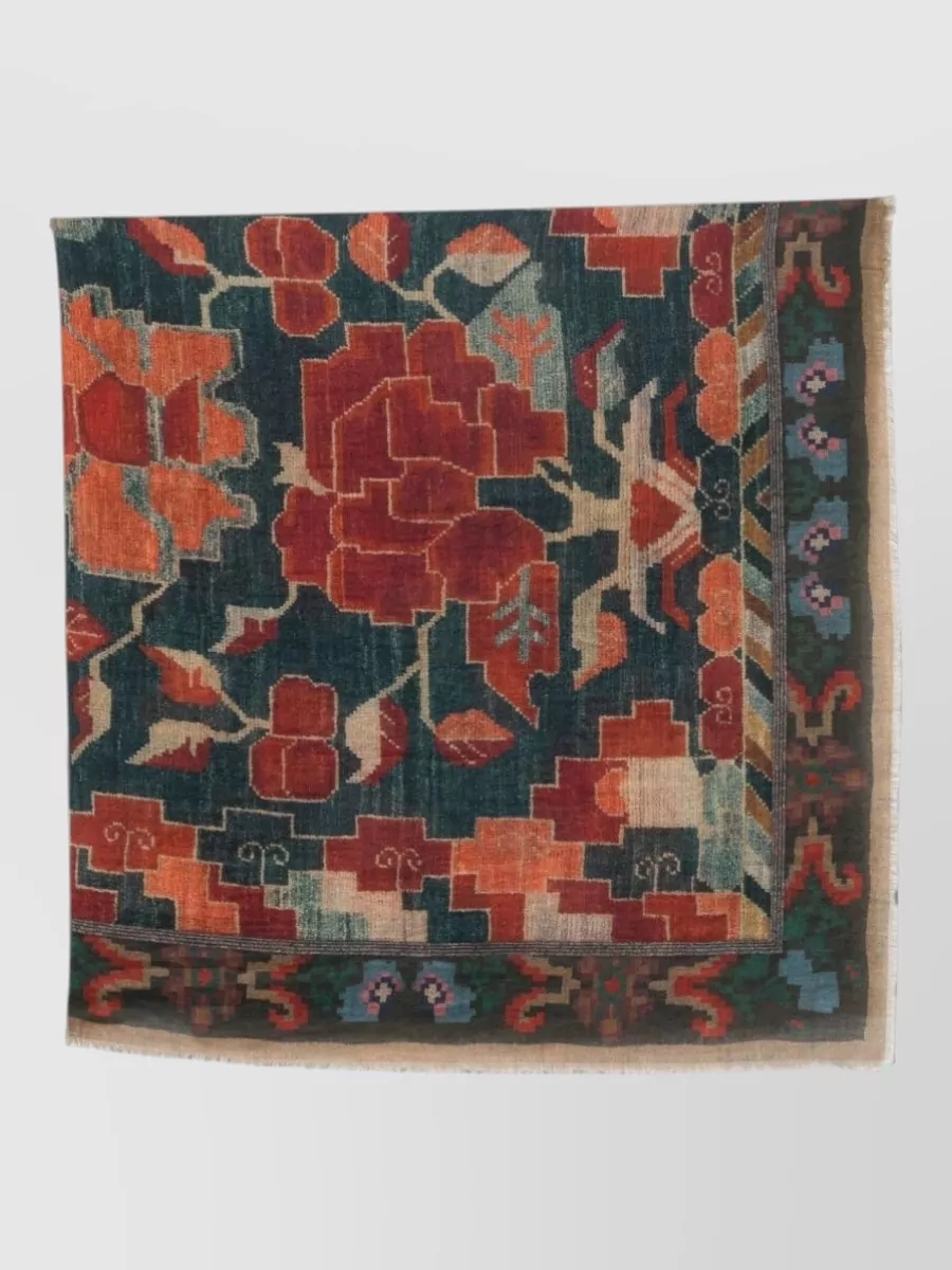 Pierre louise mascia cashmere floral-print square scarf