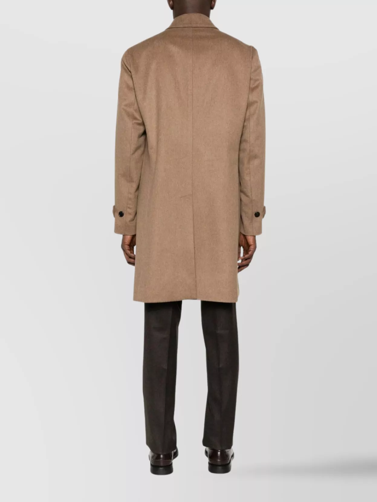 Lardini Single-Breasted Wool Coat Featuring Back Vent