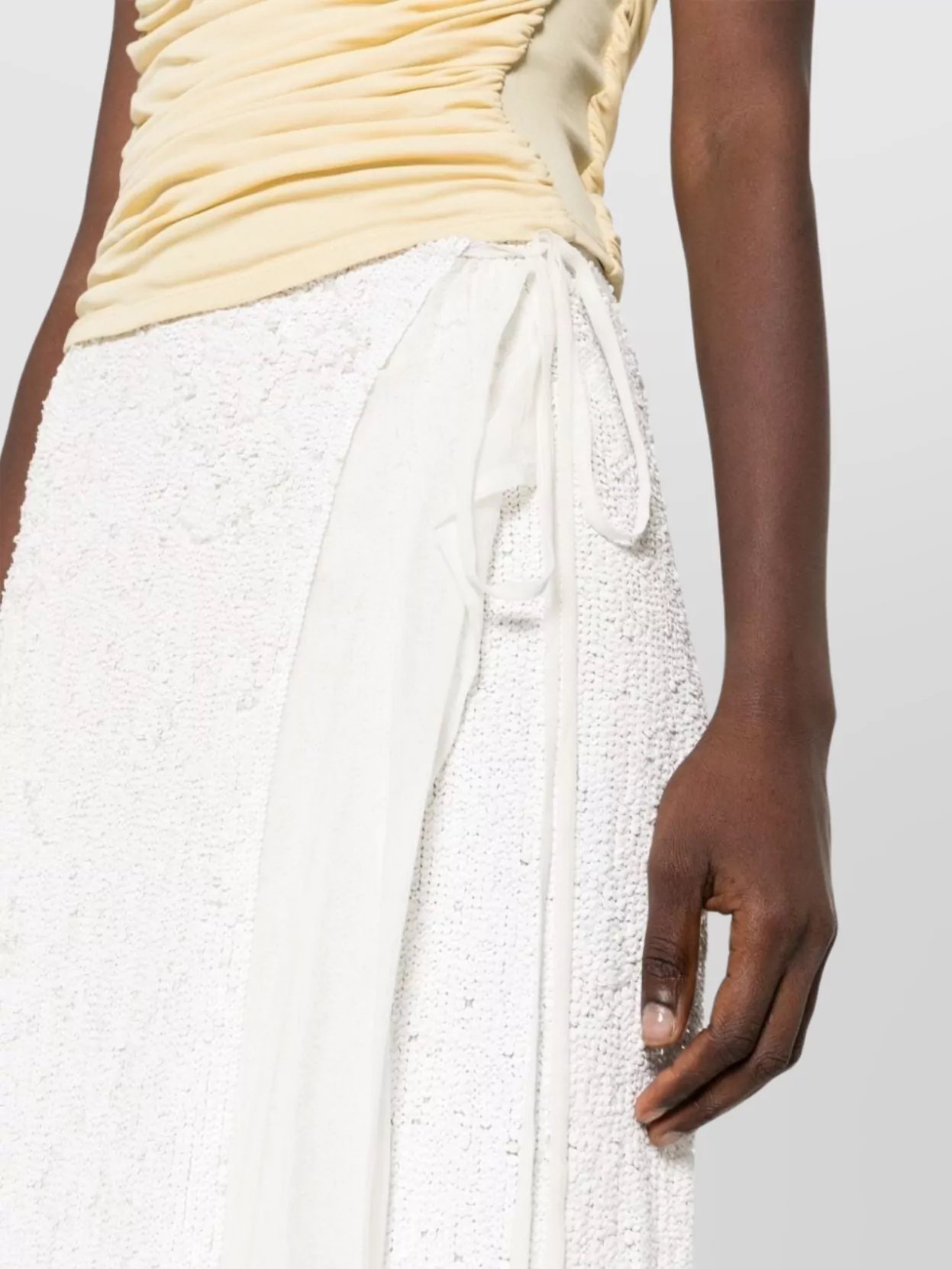 Parosh Layered Sequin Wrap Midi Skirt