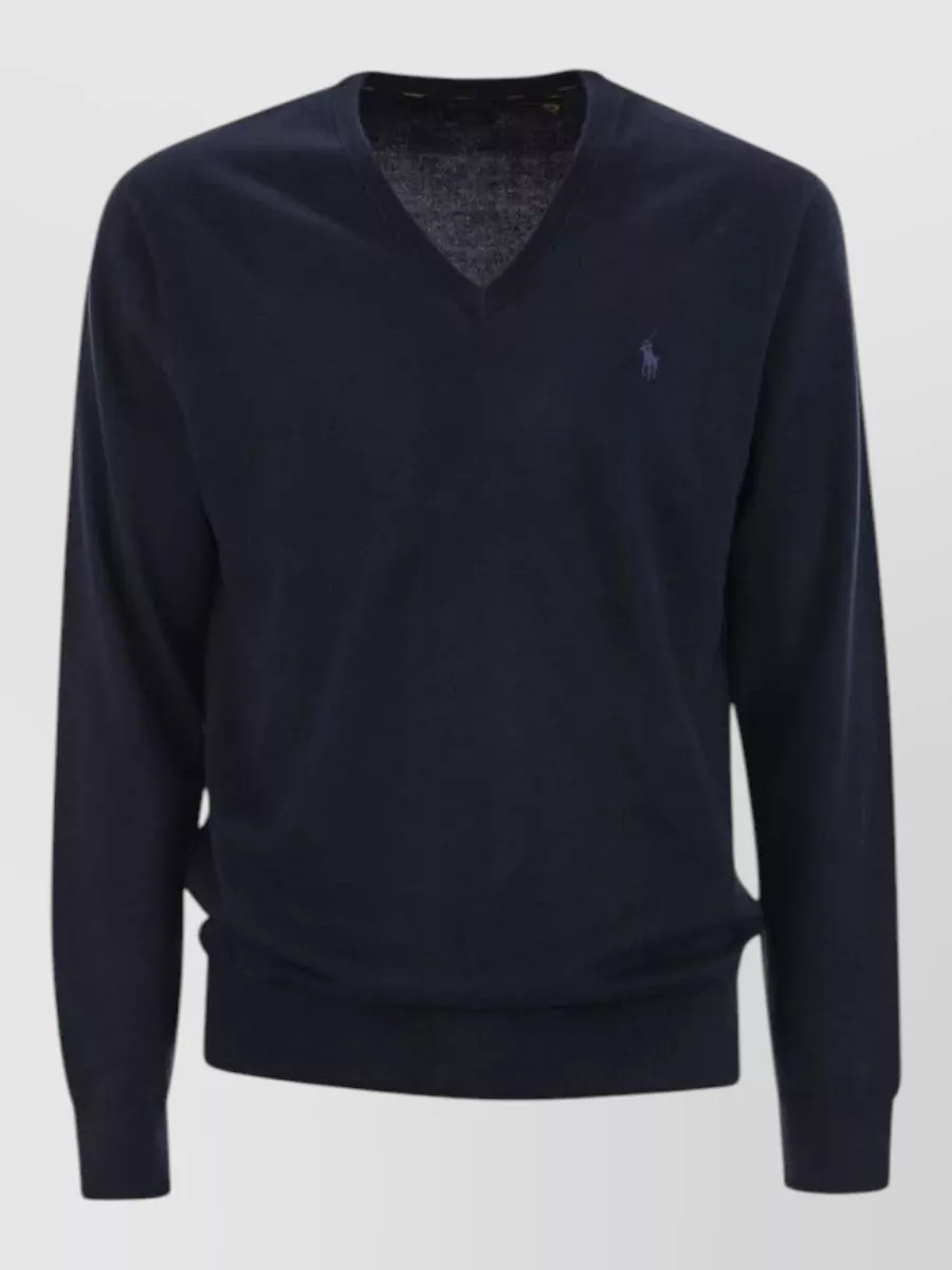 Polo Ralph Lauren cotton slim-fit v-neck long-sleeve sweater