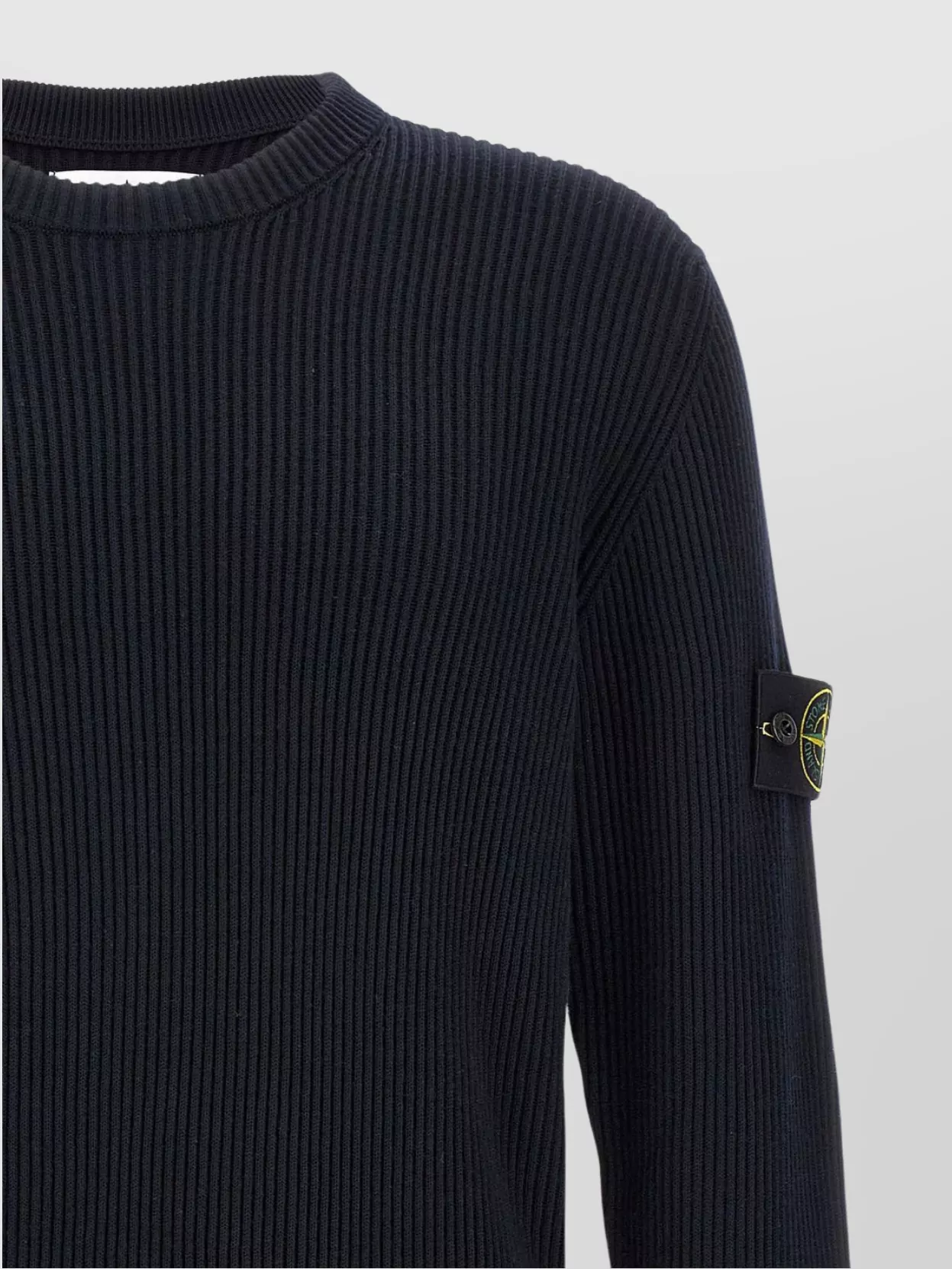 Stone Island Ribbed Crew Neck Sweater With Long Sleeves