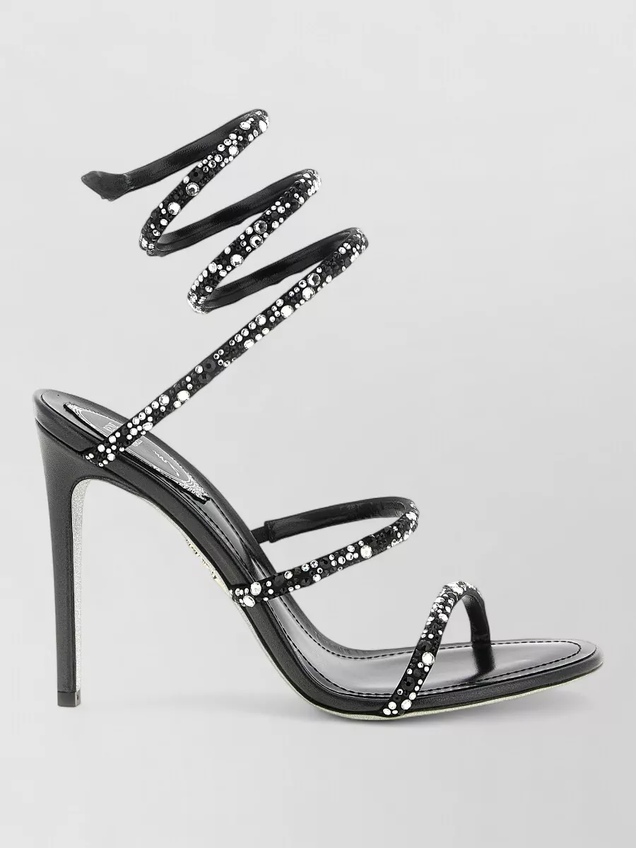 Rene Caovilla silk cleo crystal-embellished sandals
