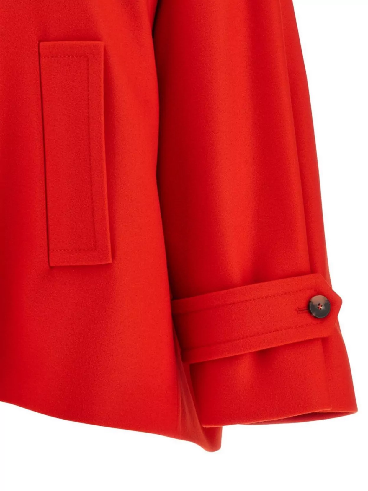 Alberto Biani Collared Neck Coat With Buttoned Cuffs And Front Pockets In Red