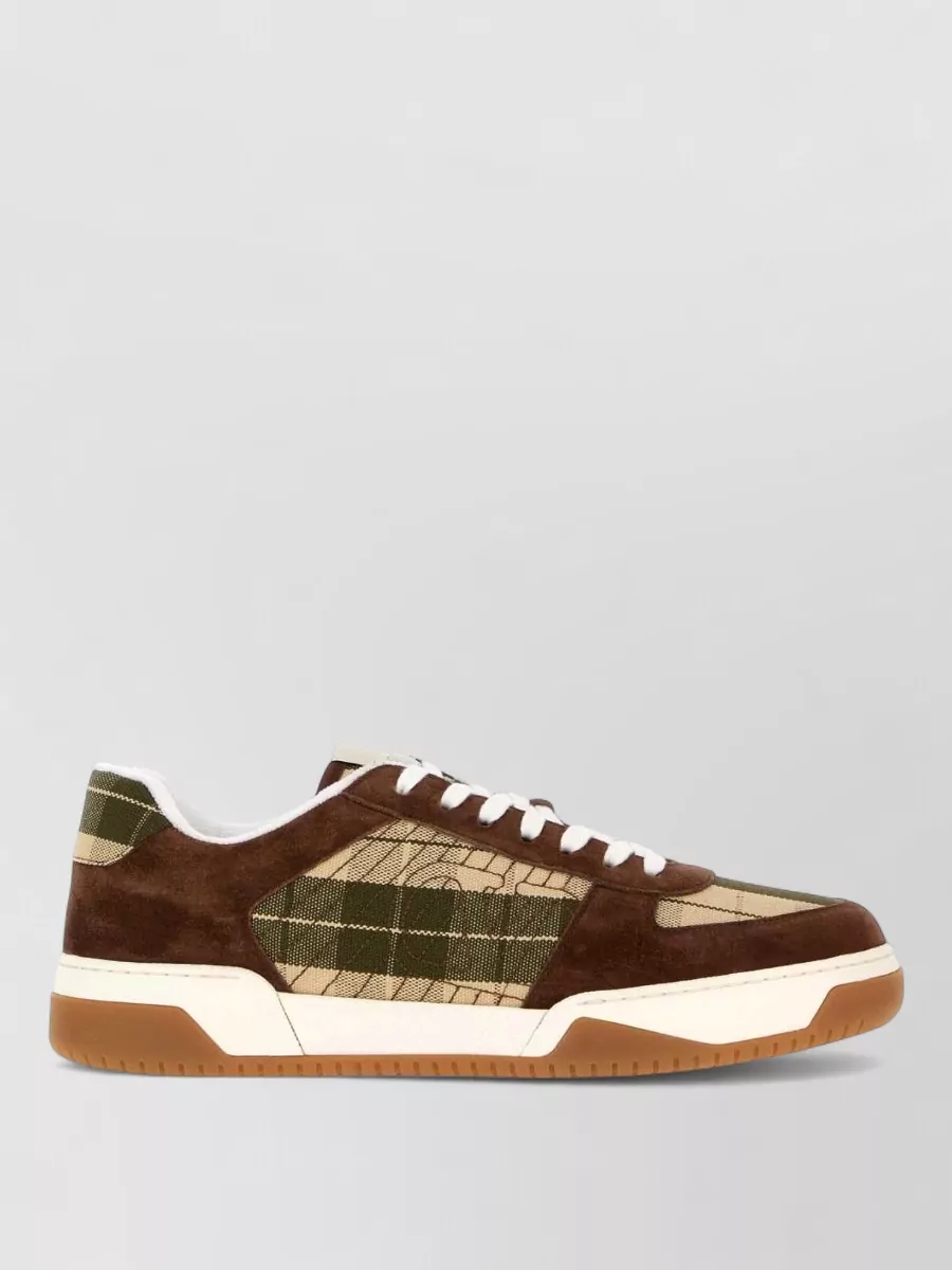 Valentino Garavani suede leather and fabric low-top sneakers