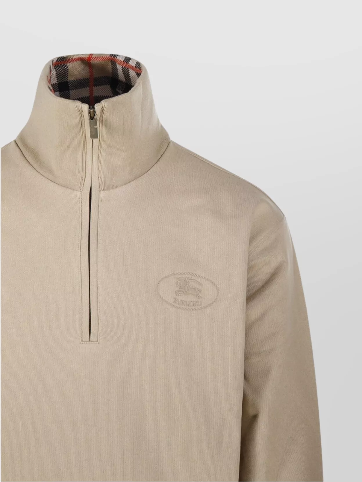 Burberry High Collar Ribbed Cuffs Sweater