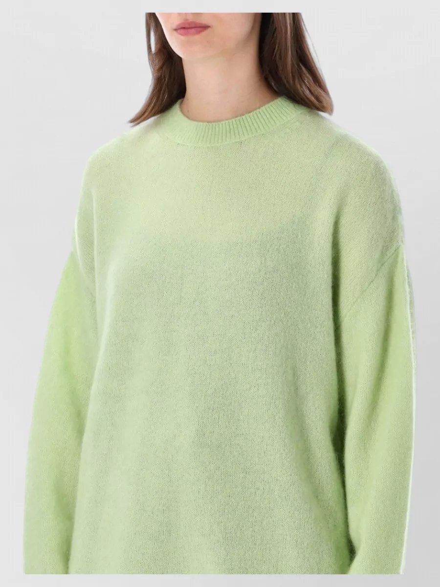 The Frankie Shop Mohair Fuzzy Relaxed-Fit Crew-Neck Long-Sleeve Sweater