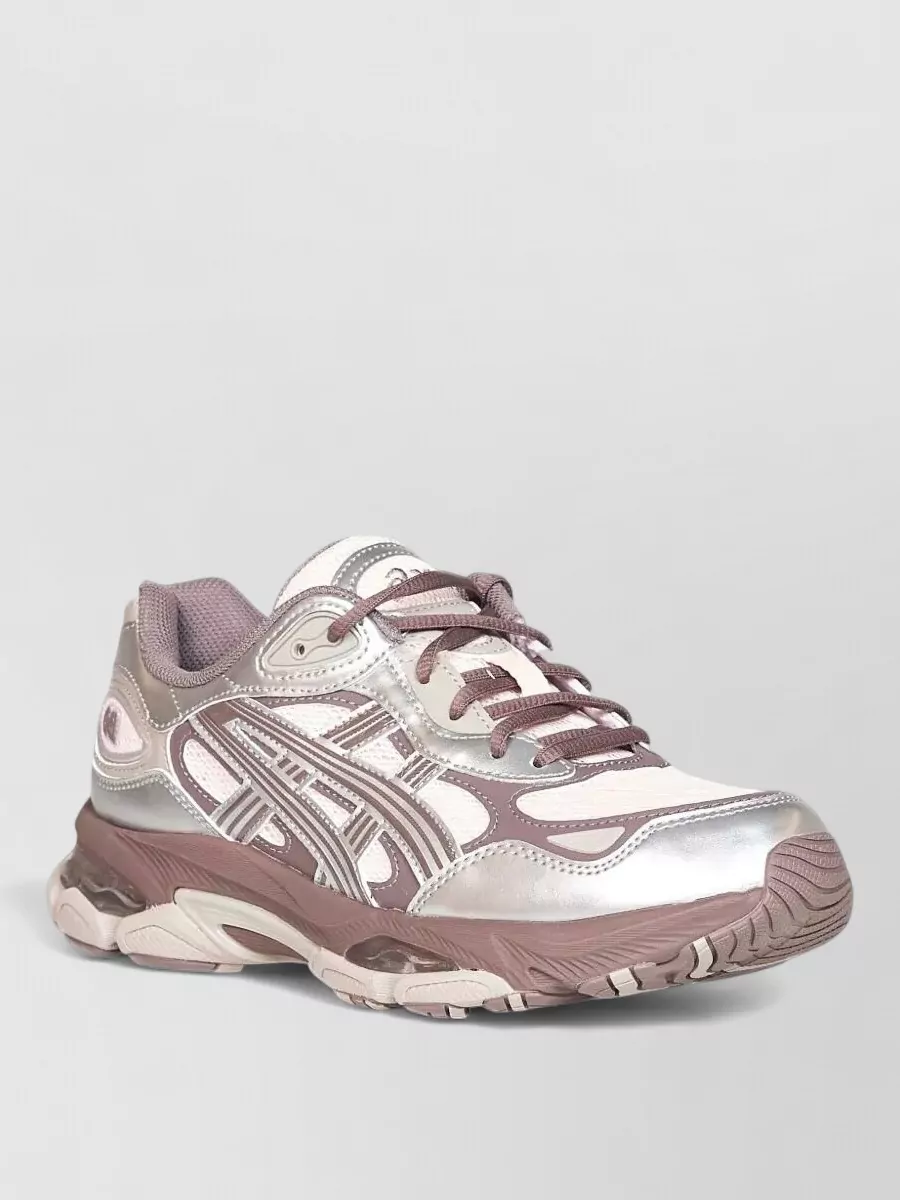Asics synthetic leather lace-up sneakers