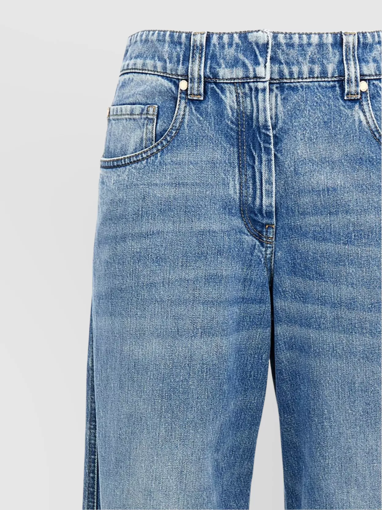 Brunello Cucinelli Knee detail wide-leg jeans | The Fashion