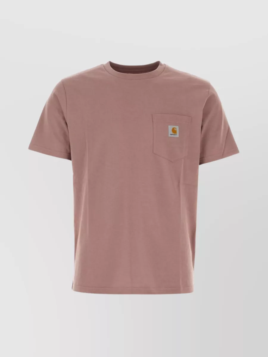 Shop Carhartt Relaxed Fit Short Sleeve Cotton T-shirt With Front Patch Pocket In Pink
