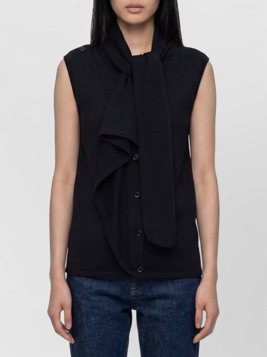 Lemaire Asymmetrical Merino Wool Blend Cardigan Scarf