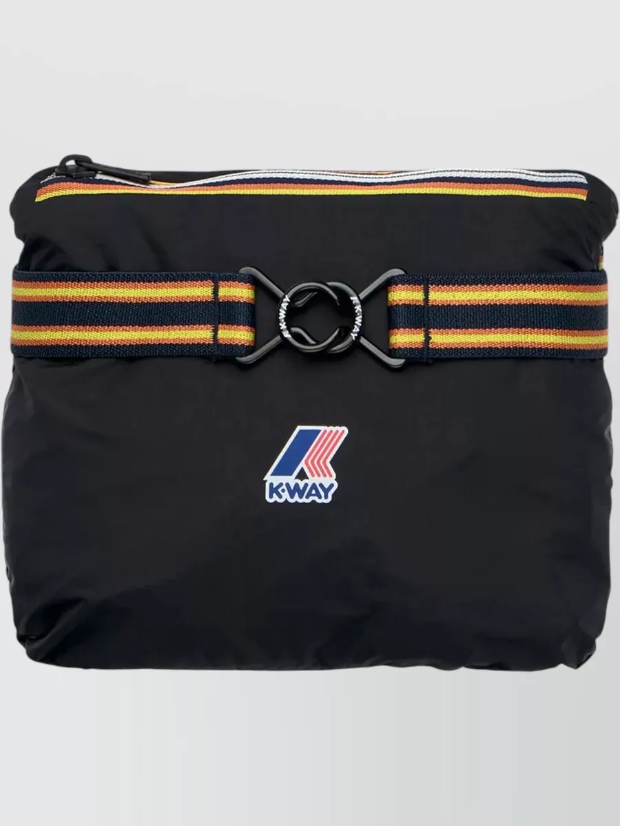 K-way Hooded Jacket Elasticated Cuffs Packable Design In Black