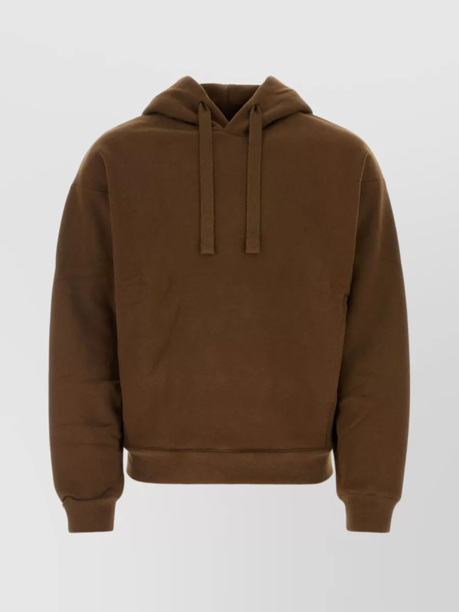 LEMAIRE COTTON BLEND HOODED SWEATSHIRT WITH DROP SHOULDERS