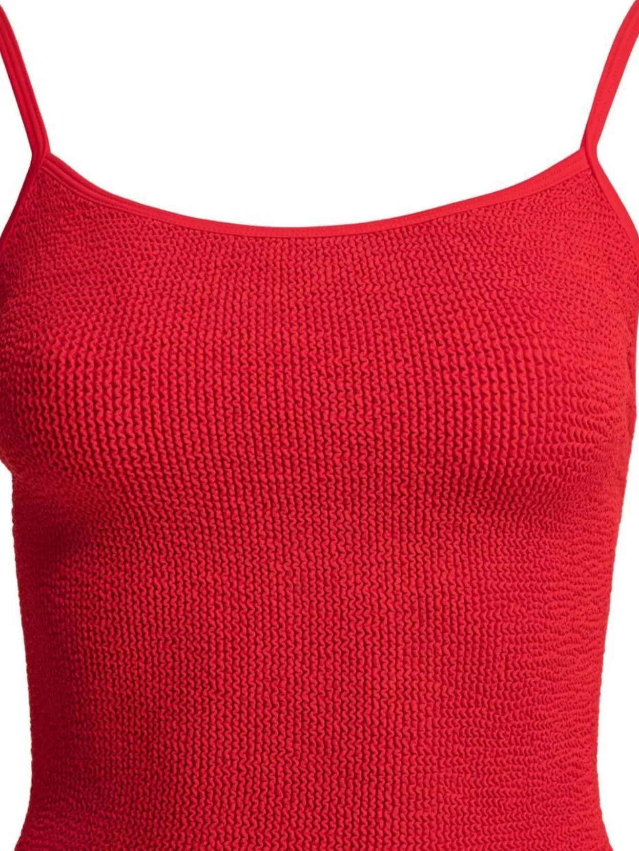 Shop Hunza G High-cut Leg Spaghetti Straps Textured Fabric