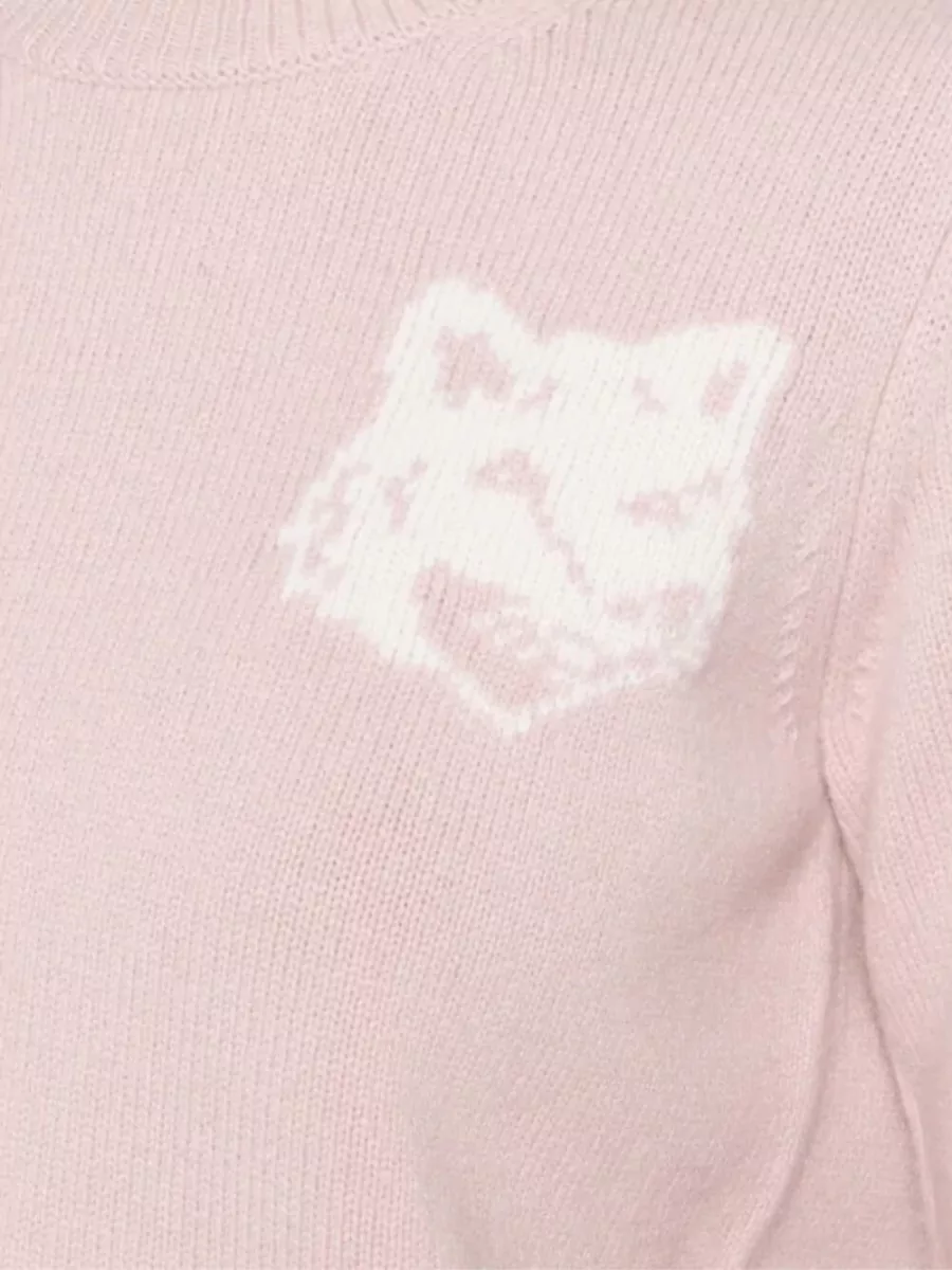 Maison Kitsuné Merino Wool Ribbed Crewneck Sweater