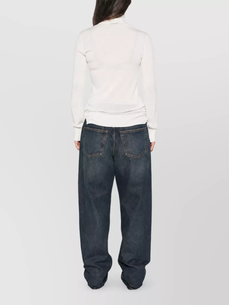 Ermanno Scervino Virgin Wool Lace Panel Turtleneck Sweater