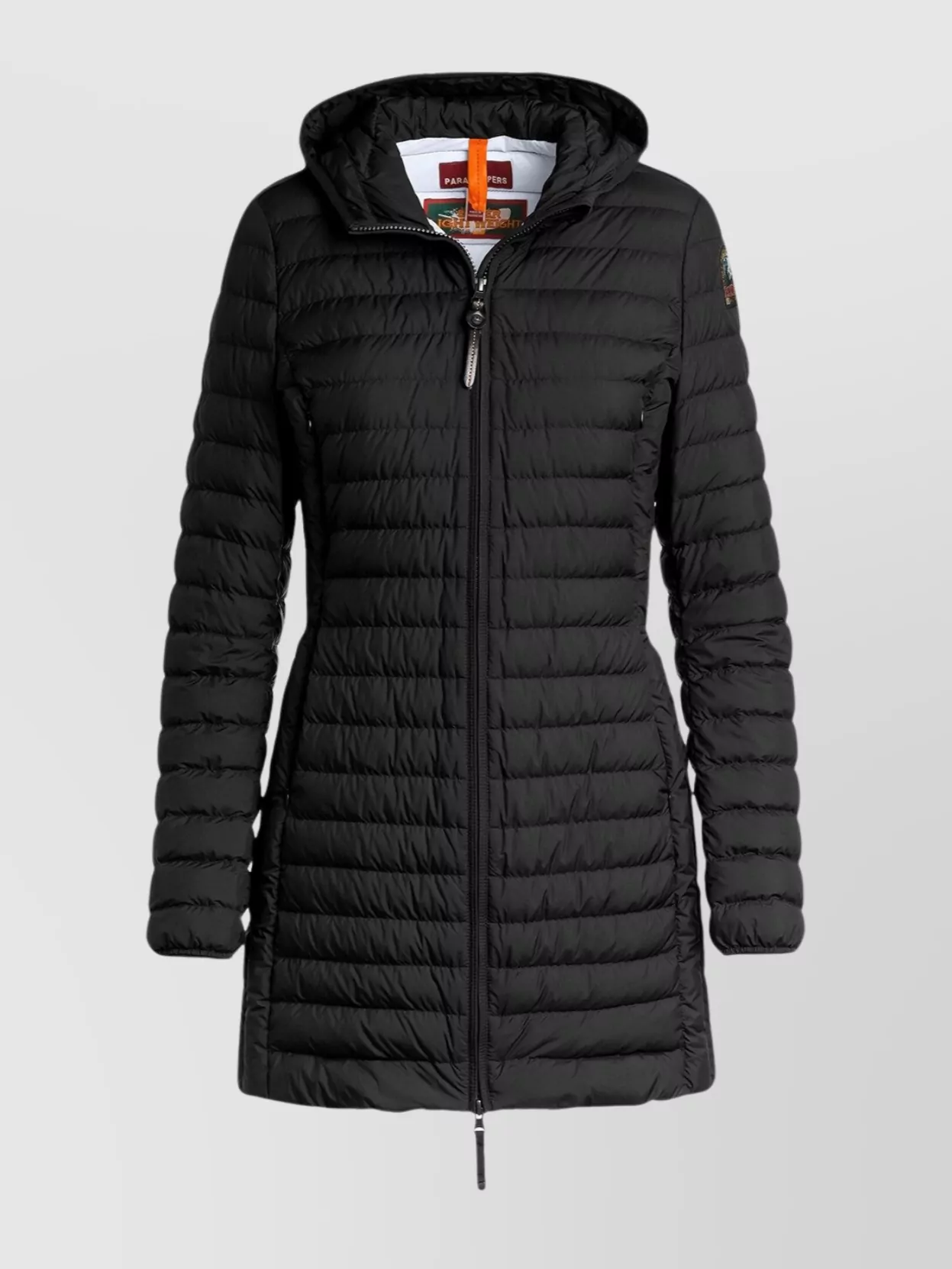 Parajumpers Irene Quilted Down Jacket Hood Side Zip Pockets In Black