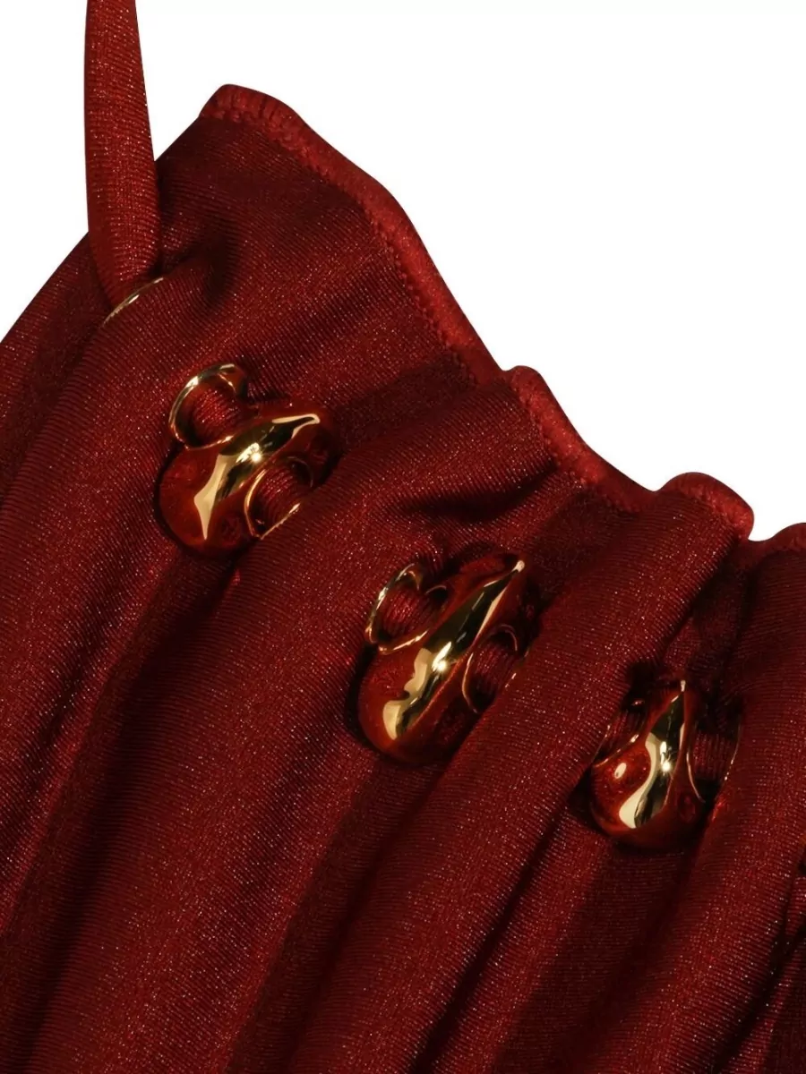 Zimmermann Halterneck Embellished Gathered Swimsuit
