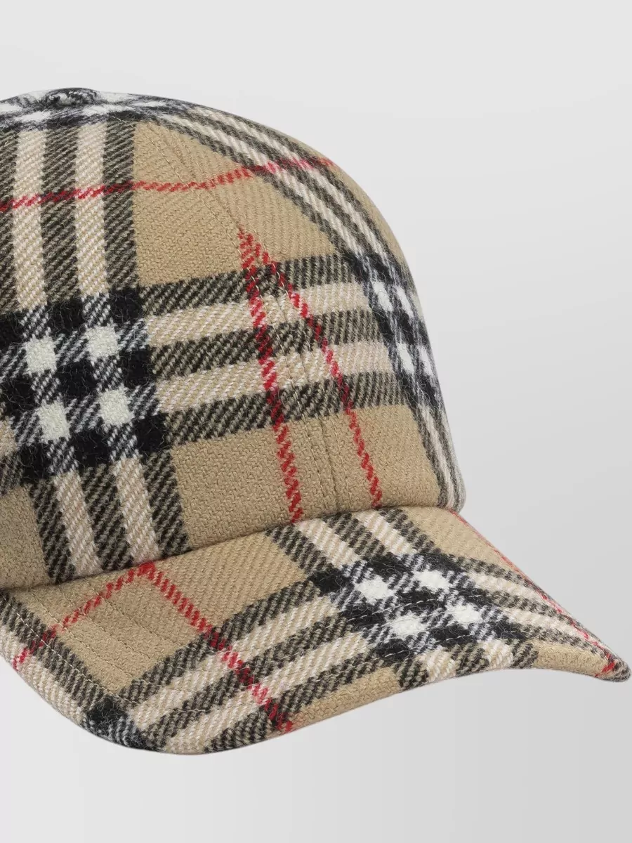 Burberry Wool Checked Baseball Cap
