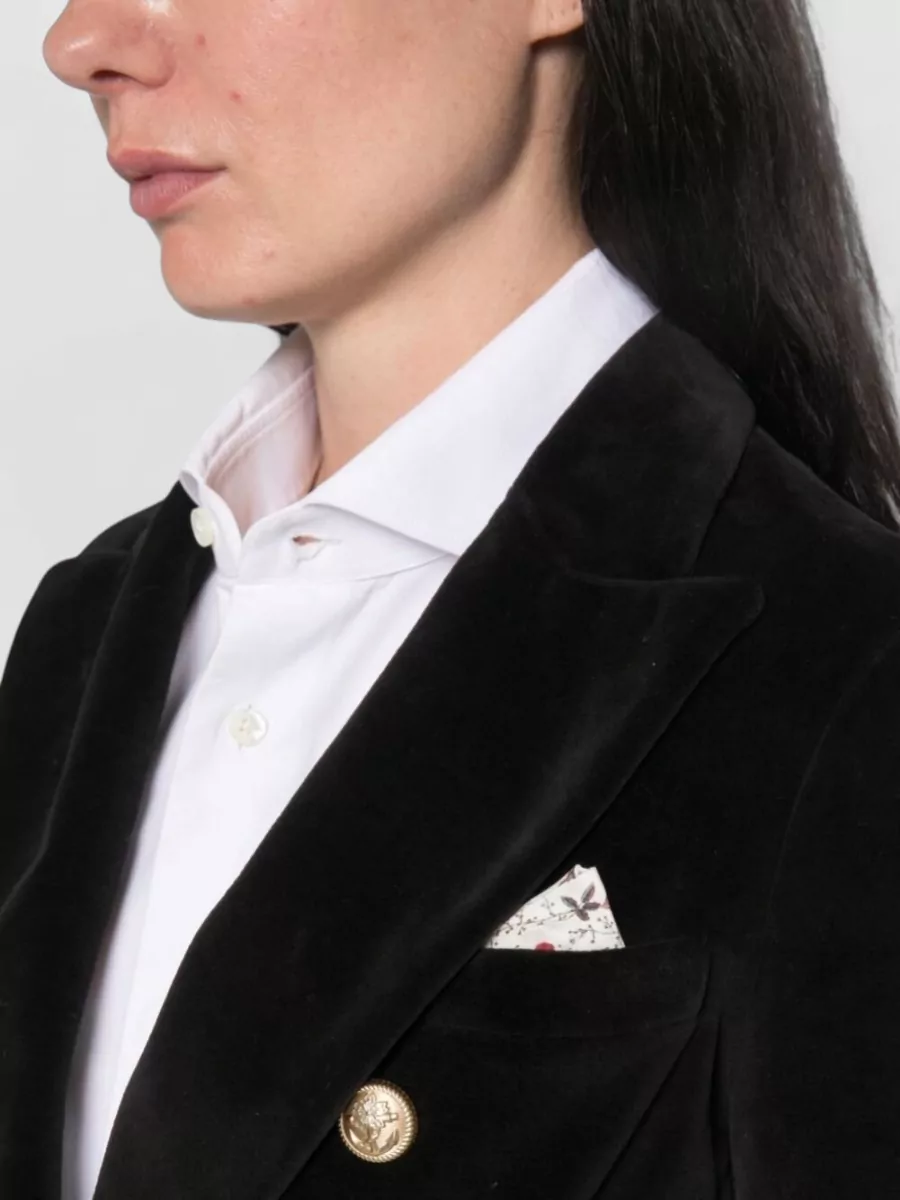Circolo 1901 Velvet Double-Breasted Suit Jacket