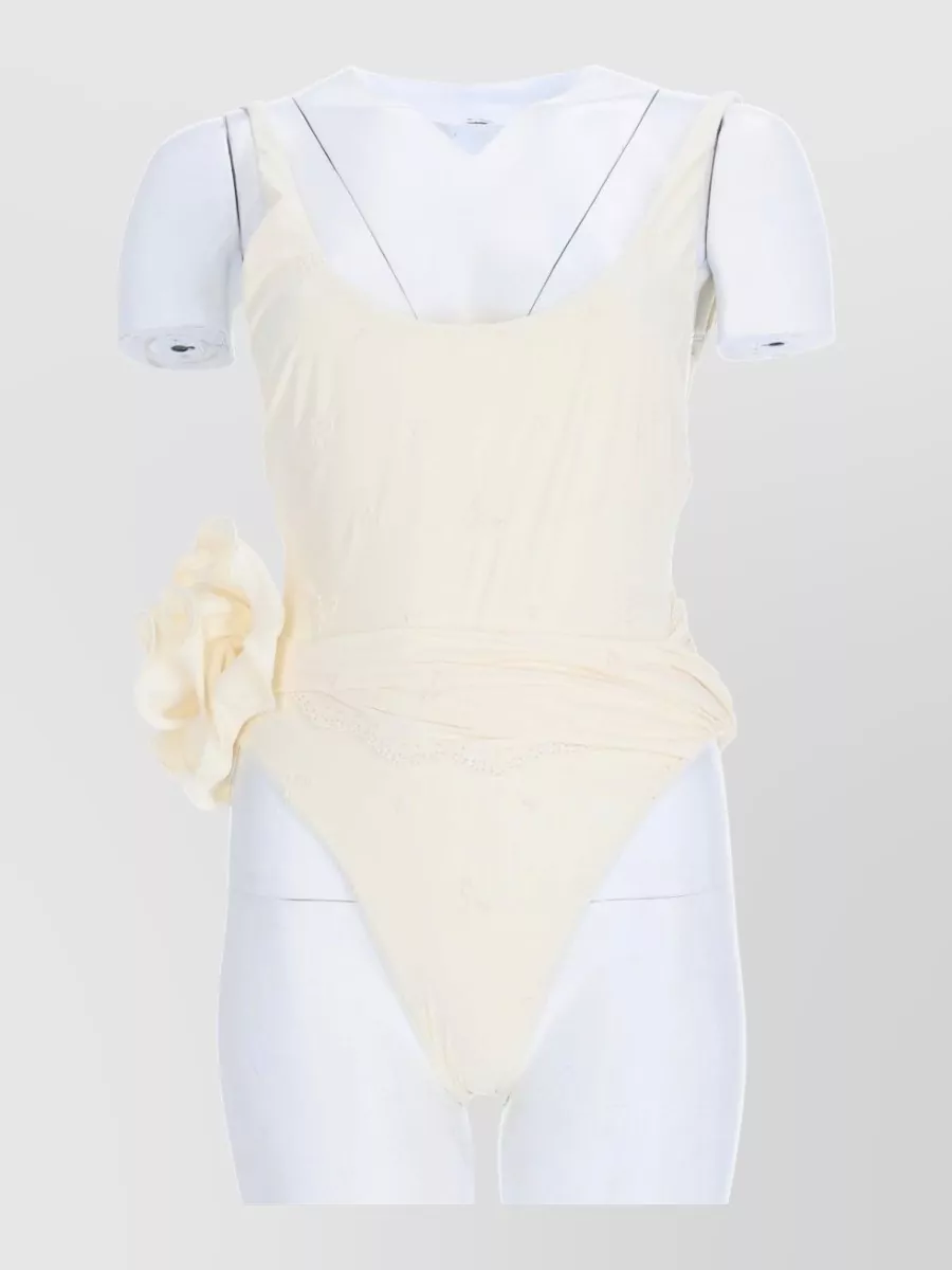 Magda Butrym Rose-embroidered swimsuit