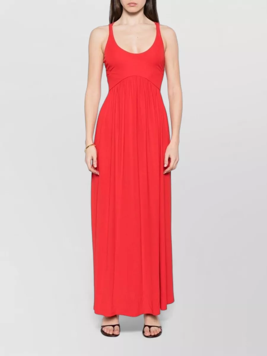 Sportmax Viscose slim-fit v-neck short-sleeve maxi dress