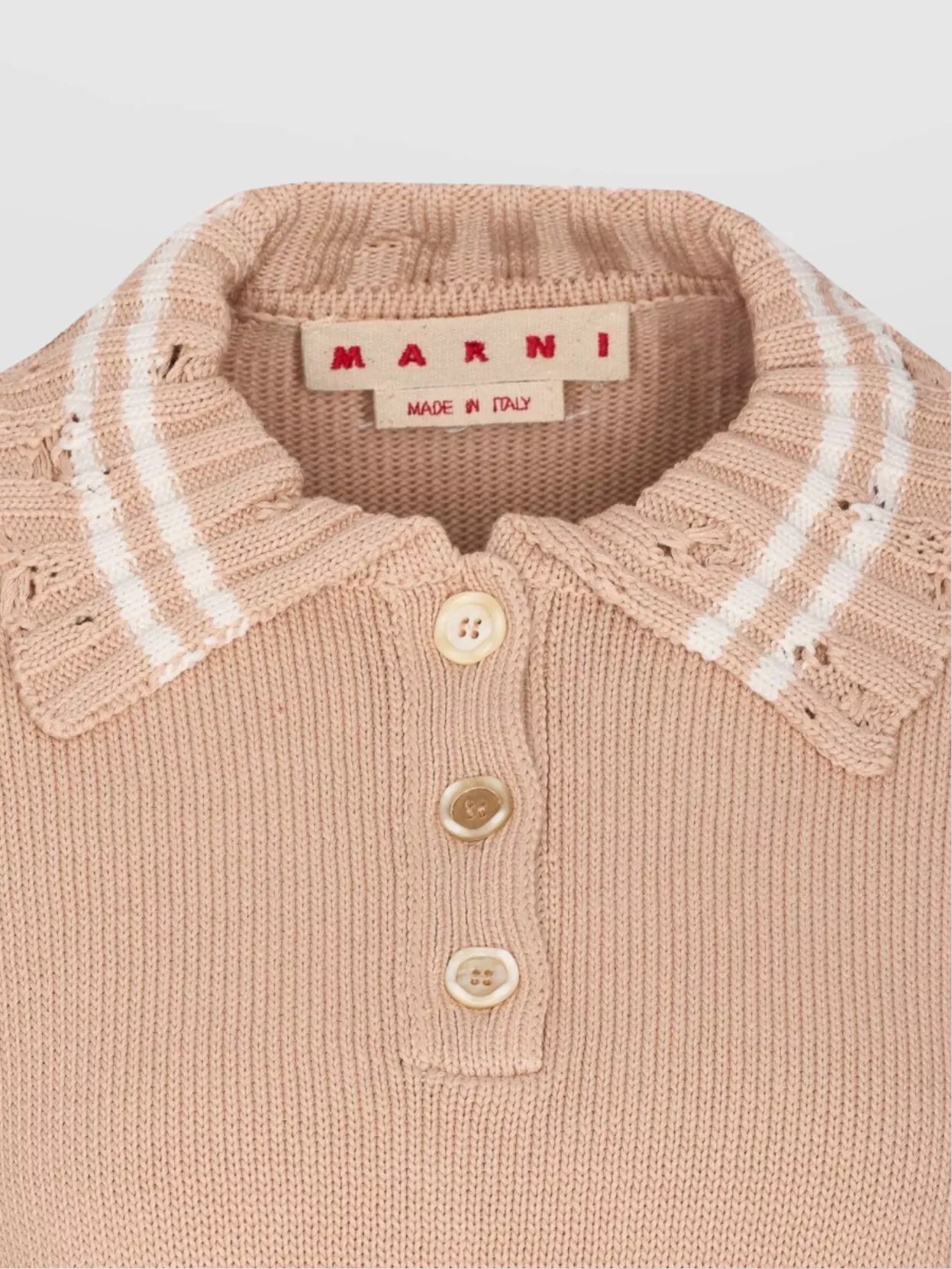Marni Knitwear Polo With Distressed Button Detailing